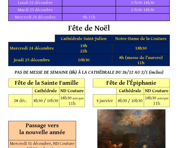 4. Affiche horaires Noël 2025